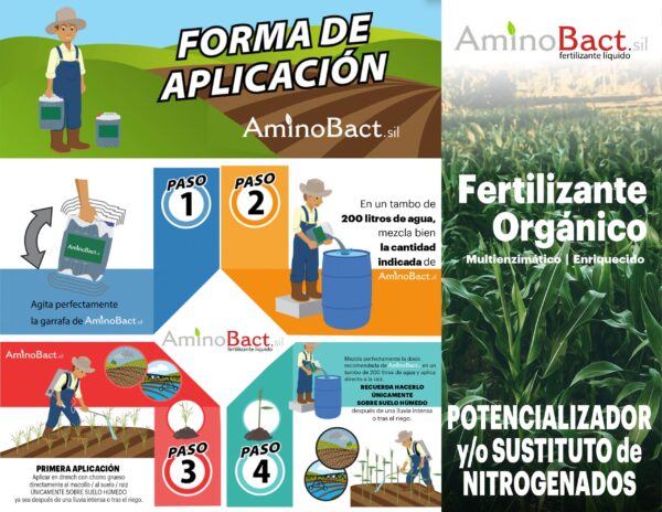 Agrícola - AMINOBACT SIL-Fertilizante Orgánico Multienzimático, Enriquecido - Imagen 4