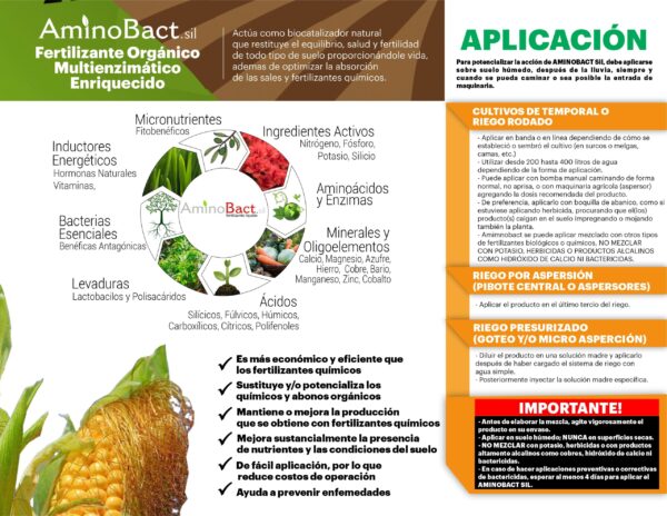 Agrícola - AMINOBACT SIL-Fertilizante Orgánico Multienzimático, Enriquecido - Imagen 5