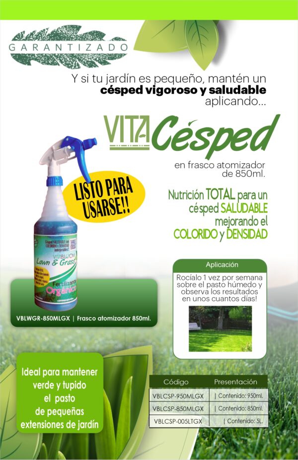 VITACESPED, Fertilizante<br>Jardines Pequeños<br>LISTO PARA APLICAR - Imagen 8