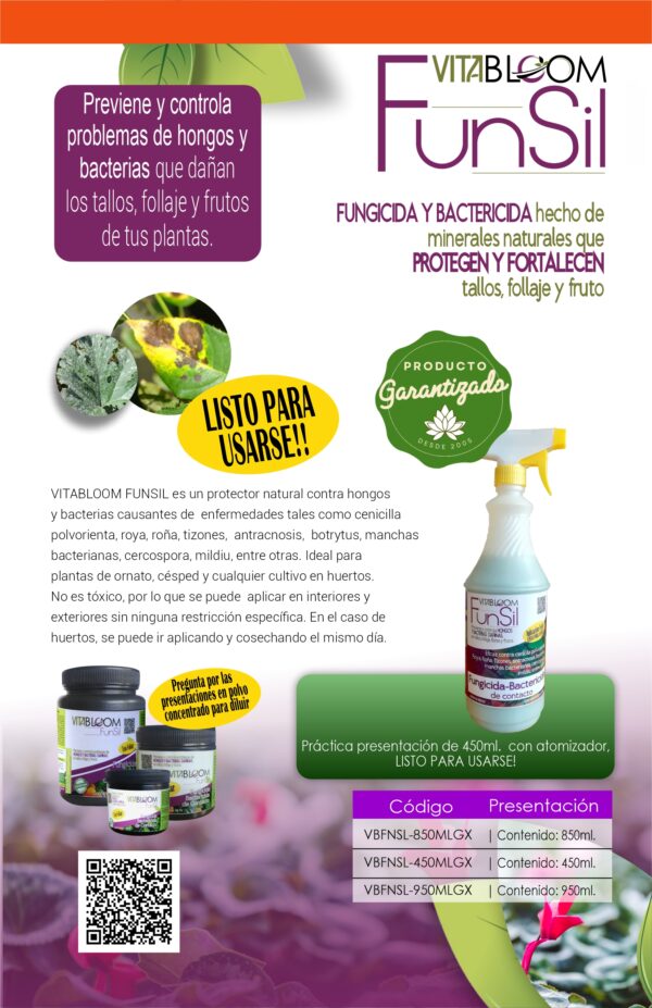 FUNSIL. <br>Fungicida Bactericida <br>100% Orgánico - Imagen 3