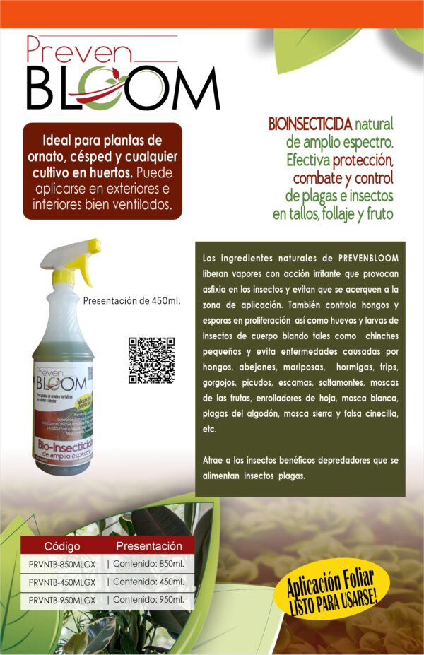 PREVENBLOOM, Bioinsecticida. Prevención y Control Natural - Imagen 3
