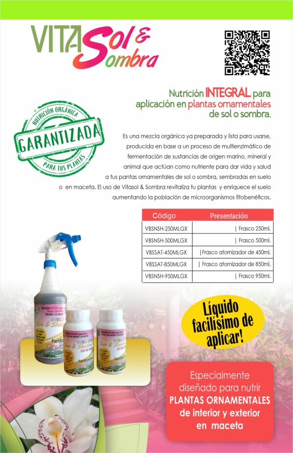 VITASOL y SOMBRA, Nutrición Orgánica para Ornamentales - Imagen 3