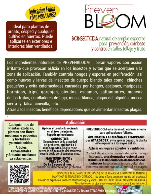 PREVENBLOOM, Bioinsecticida. Prevención y Control Natural - Imagen 2