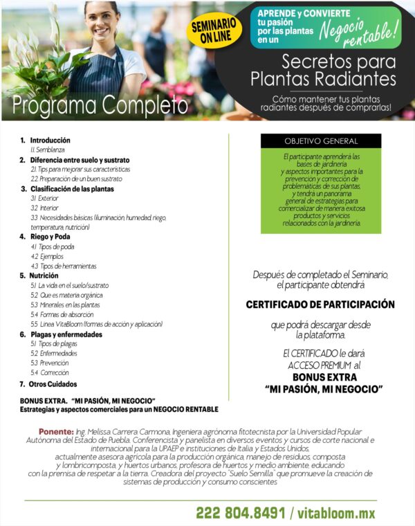 SEMINARIO ON LINE Secretos para Plantas Radiantes - ¡GRATIS POR TIEMPO LIMITADO! - Imagen 2