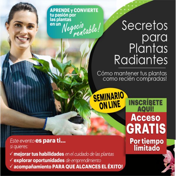 SEMINARIO ON LINE Secretos para Plantas Radiantes - ¡GRATIS POR TIEMPO LIMITADO!